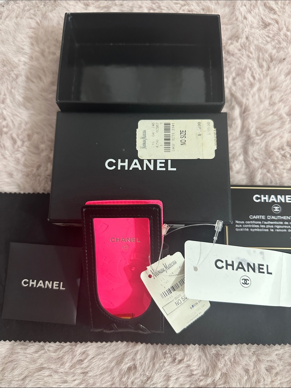 CHANEL Mini  Pod Case in color black- pink new in box
